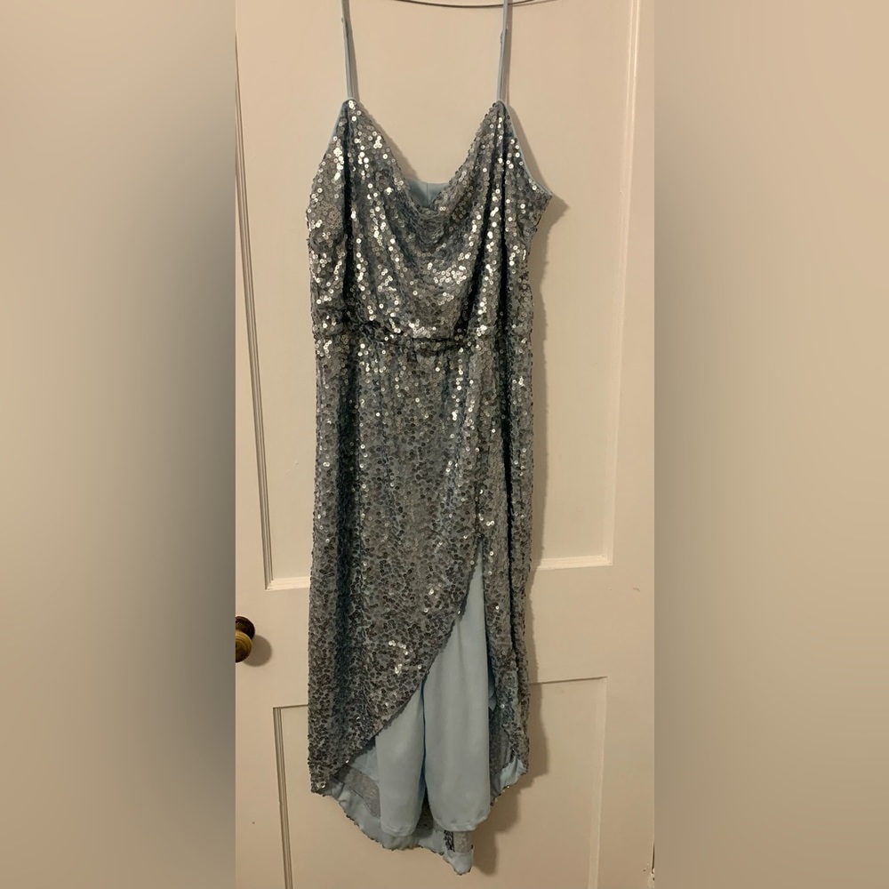 Light blue sequin dress